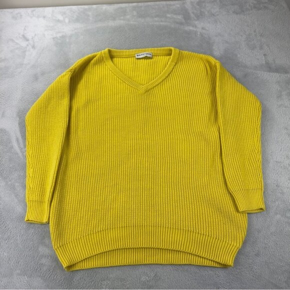 Balenciaga Paris Yellow V Neck Oversized Heavy Knit Sweater Men's Size XS/34 EU - Picture 14 of 16